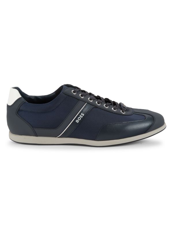 BOSS Stream Mesh & Faux Leather Sneakers